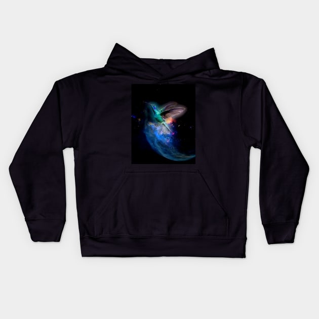 Hummingbird Power Animal Kids Hoodie by Bluepress